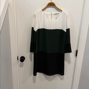 Dex White and green dress size medium